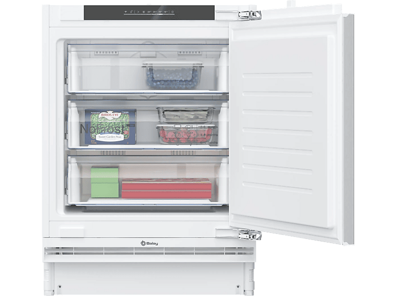Congelador bajo encimera - Balay 3GUE033F, 85 l, 82 cm, Home Connect, No Frost, Sin panelar