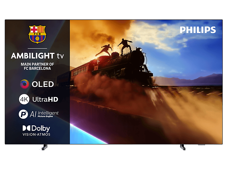 TV OLED 48" - Philips Ambilight 48OLED770/12, UHD 4K, Philips P5, Smart TV, Dolby Atmos; DTS:X, Negro mate
