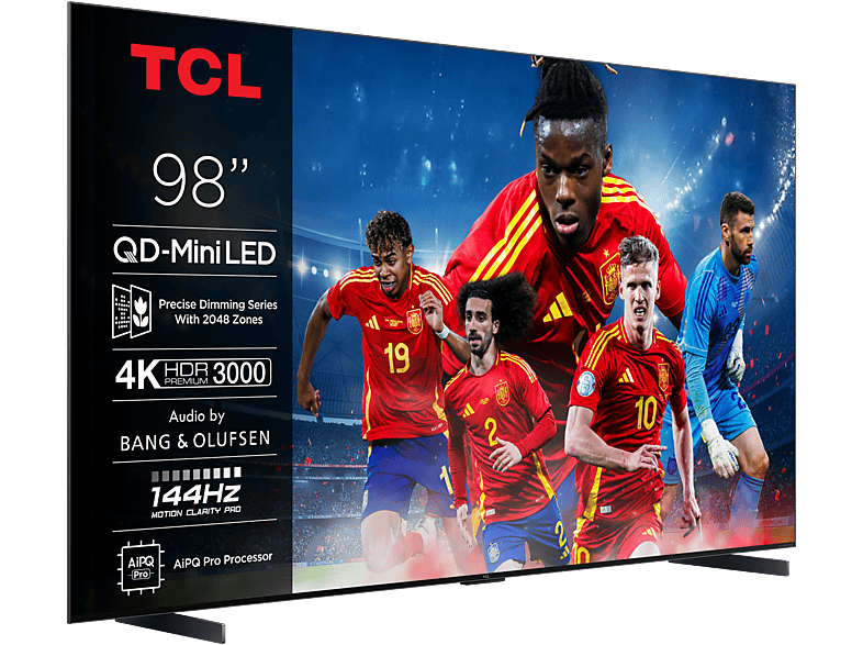 TV QD-Mini LED 98" - TCL 98C7K, 4K HDR Premium 3000nits, FALD, Smart TV con Google TV, Dolby Vision IQ·Atmos, 144Hz
