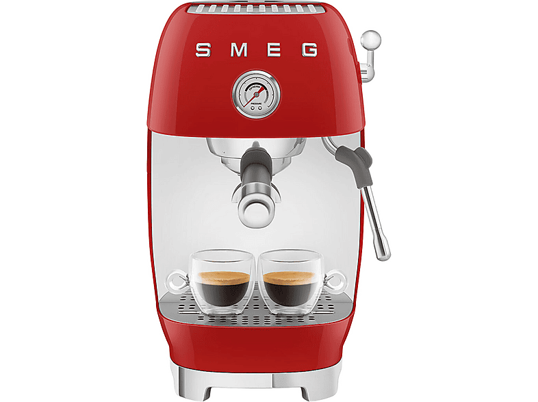 Cafetera espresso - Smeg ECF03RDEU, 15 bar, 1650 W, Rojo