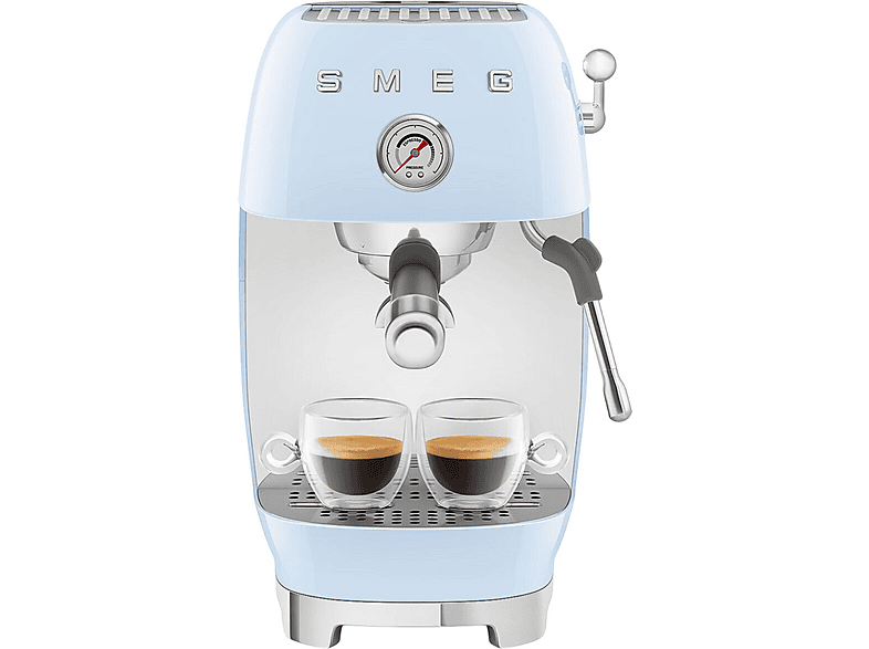 Cafetera espresso - Smeg ECF03PBEU, 15 bar, 1650 W, Azul pastel