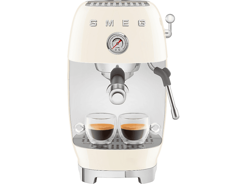 Cafetera espresso - Smeg ECF03CREU, 15 bar, 1650 W, crema