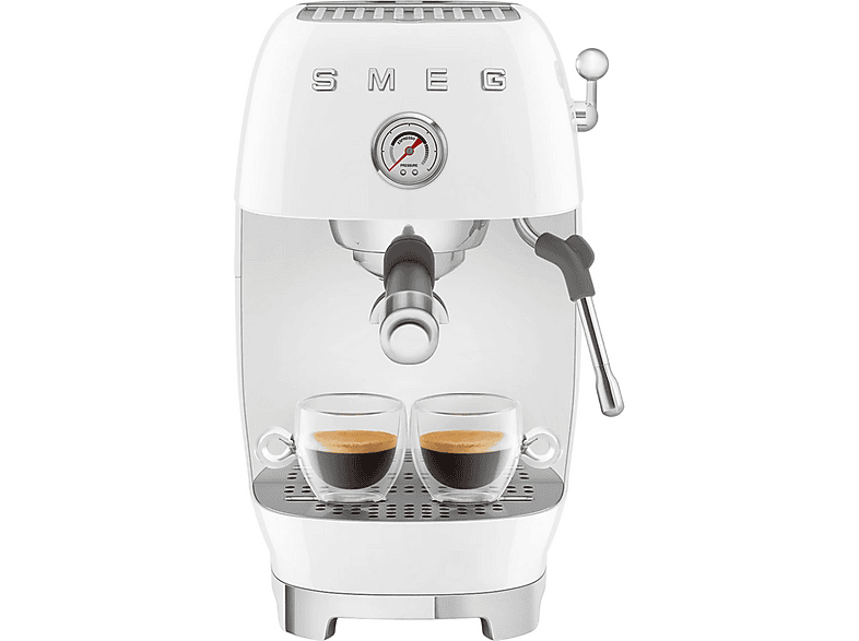 Cafetera espresso - Smeg ECF03WHEU, 15 bar, 1650 W, Blanco