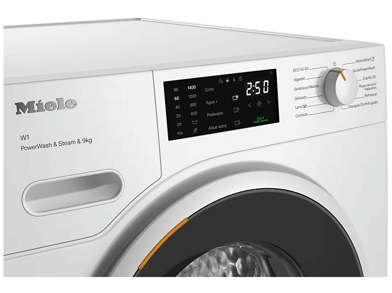 Lavadora carga frontal - Miele WWD380 WCS, 9 kg, 1400 rpm, 11 programas, Blanco Loto