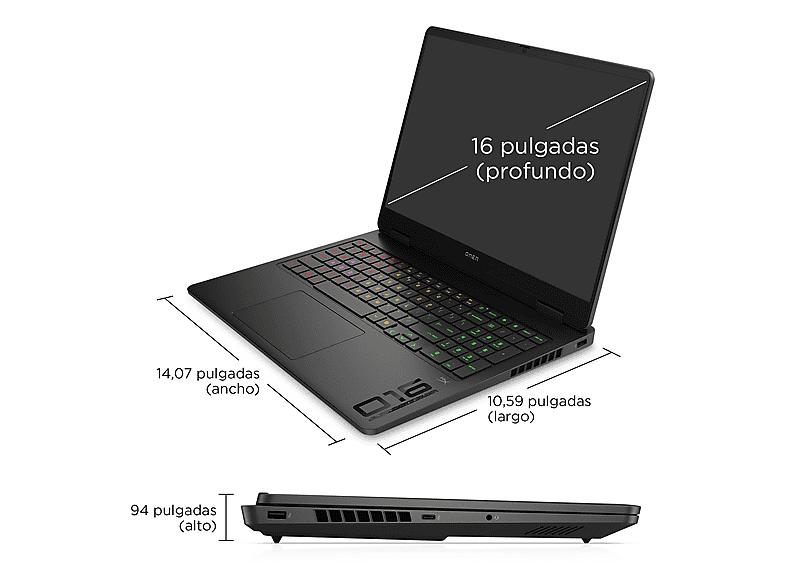 Portátil gaming - HP OMEN 16-ap0016ns Copilot+ PC, AMD Ryzen™ AI 9-365 50 TOPS, 32GB RAM, 1TB SSD, GeForce RTX™ 5070, Sin sistema operativo