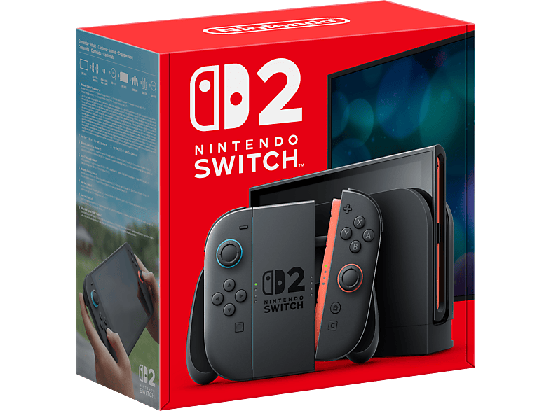 Consola - Nintendo Switch 2, 7.9” Full HD HDR 120 Hz, 256 GB, Magnetic Joy-Con 2 con modo ratón, Azul y Rojo Neón
