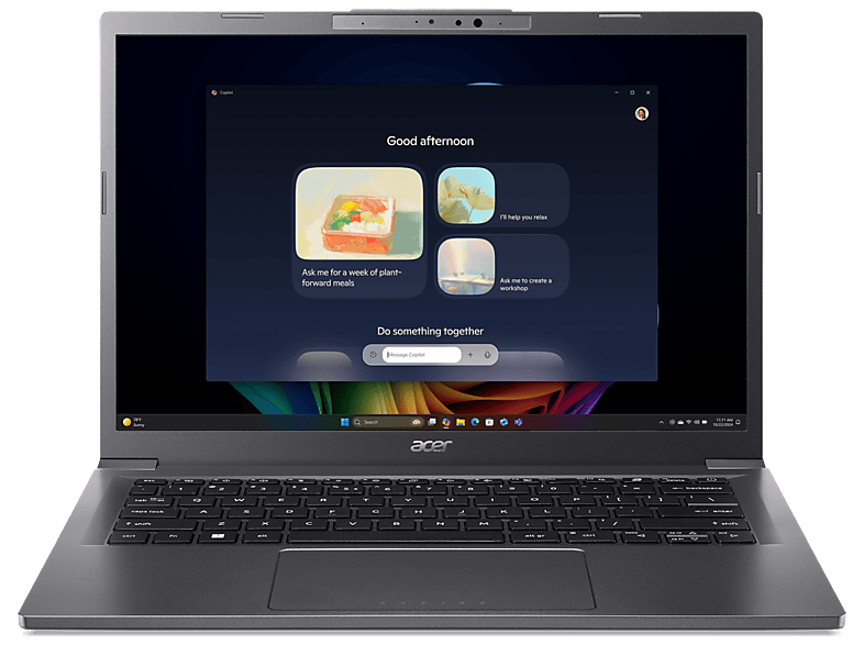 Portátil - Acer Aspire 14 AI A14-52M Copilot+ PC, 14" WUXGA OLED, Intel® Core™ Ultra 7 258V, 47 TOPS, 32GB RAM, 1TB SSD, Arc™ GPU Graphics, Windows 11