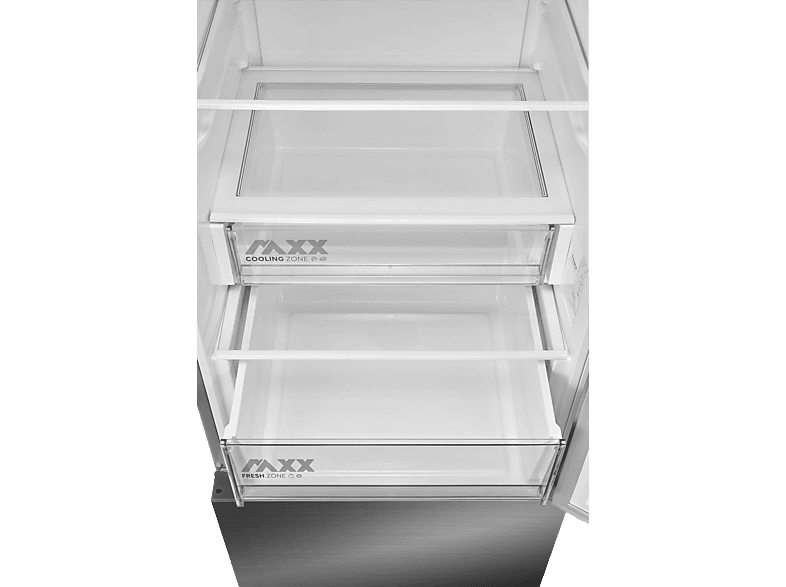 Frigorífico Combi - Midea Space Master MDRB600MME46, Capacidad Extra 443L, Total No Frost, 201 cm altura, Cajón 0º, Inox