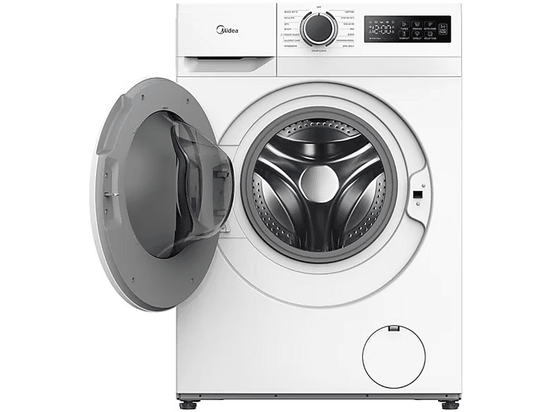 Lavadora carga frontal - Midea MF110W90BA10/W-ES, 9 kg, A-10%,1400 rpm, 15 Programas, Motor Inverter, Blanco