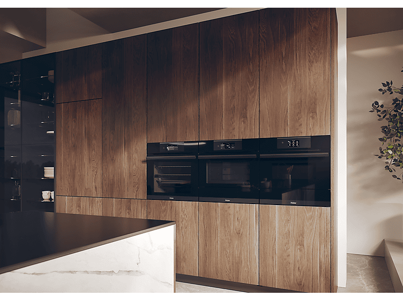 Microondas integrable - Haier Series 6 HWO45NB6T0B1, 5 potencia, Negro