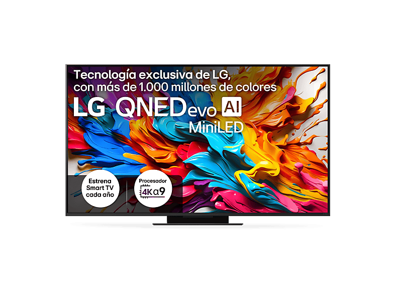 TV QNED MiniLED 65" - LG 65QNED9MA6B, UHD 4K Inalámbrico, Procesador Inteligente α9 AI Processor 4K Gen8, Smart TV, DVB-T2 (H.265), Negro