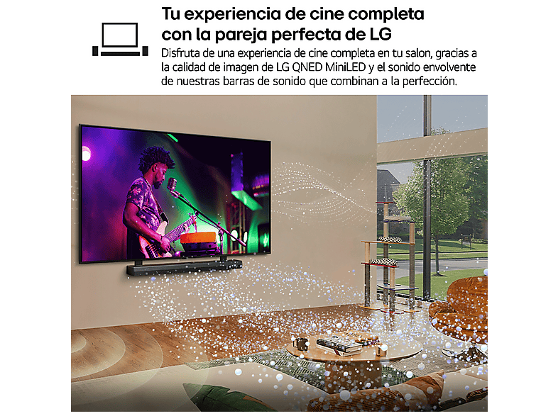 TV QNED MiniLED 65" - LG 65QNED9MA6B, UHD 4K Inalámbrico, Procesador Inteligente α9 AI Processor 4K Gen8, Smart TV, DVB-T2 (H.265), Negro