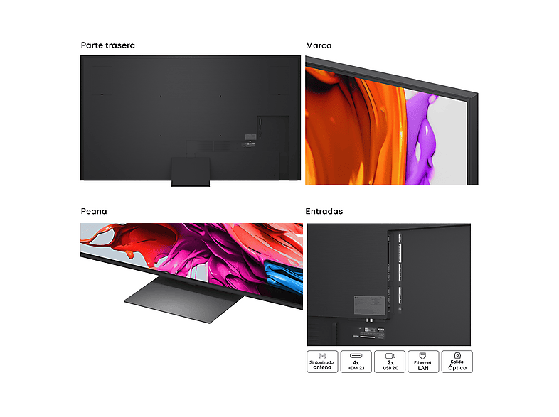 TV QNED 100" - LG 100QNED86A6, UHD 4K, Procesador Inteligente α8 AI Processor 4K Gen2, Smart TV, DVB-T2 (H.265), Charcoal Black
