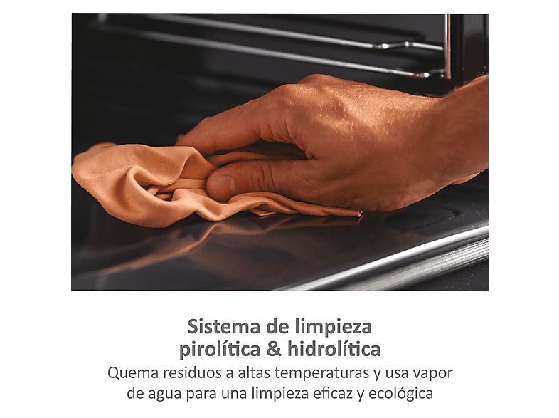 Horno - Haier ID Series 4 H6 ID46G3YTB, Multifunción, Pirolítico y por agua, 78 l, Guías telescópicas, 20 funciones, 60 cm, Negro