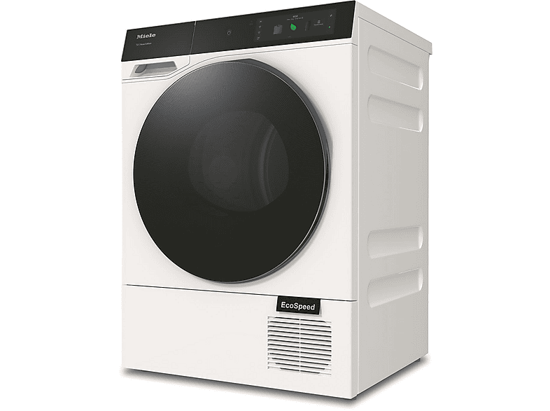 Secadora bomba de calor - Miele TQ 1000 WP, 9 kg, 22 Programas, Display Táctil, QuickPowerDry, SteamCare, Blanco loto