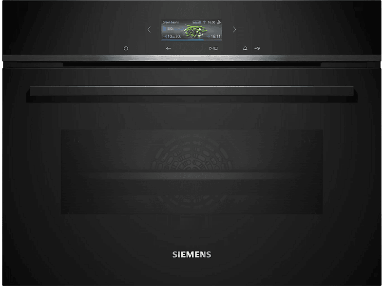Horno compacto - Siemens CB734G1B1, Multifunción, Hidrolítico, 47 l, autolimpieza oxyLitic, App Home Connect, 60 cm, Negro