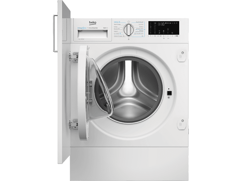 Lavadora integrable - Beko B3WBT49435WB, 9kg, 1400 rpm, Motor ProSmart, Energy Spin, Sin panelar