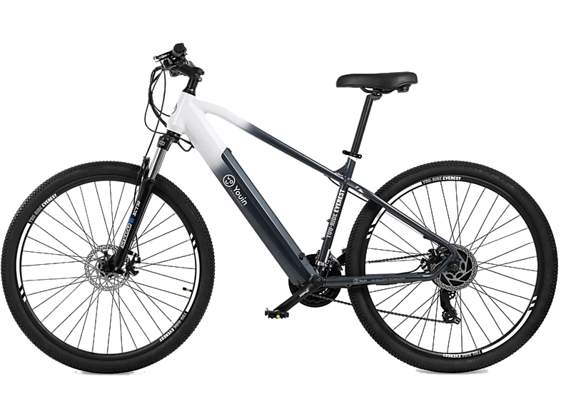 Bicicleta de Montaña - Youin You-Ride Everest, 250 W, 25 km/h, 65 km de autonomía, Negro y blanco