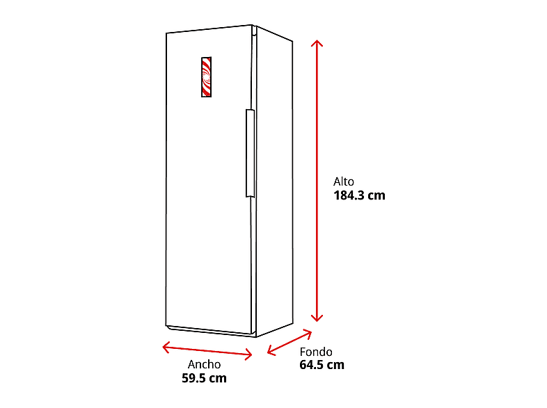Frigorífico una puerta - Koenic KFR 631 E NF W, No Frost, 185 cm, 359 l, Touch Control, Blanco