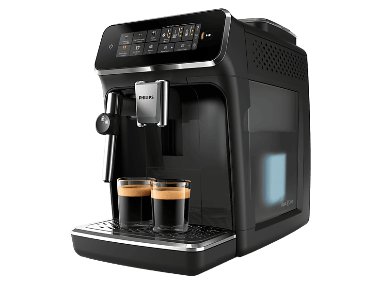 Cafetera superautomática - Philips 3300 Series EP3321/40, Tecnología AquaClean, 2 tazas, Presión Máx. 15 bar, Deposito de agua 1.8 l, 1500 W, Negro