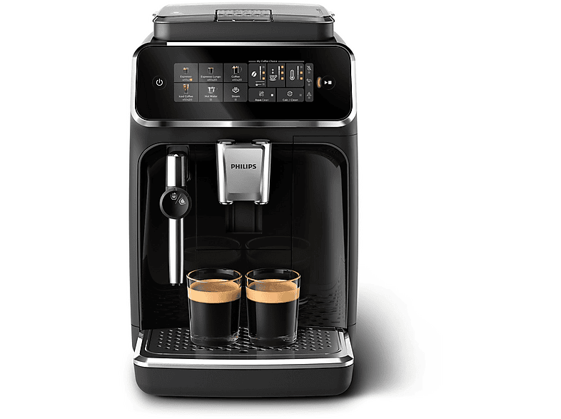 Cafetera superautomática - Philips 3300 Series EP3321/40, Tecnología AquaClean, 2 tazas, Presión Máx. 15 bar, Deposito de agua 1.8 l, 1500 W, Negro