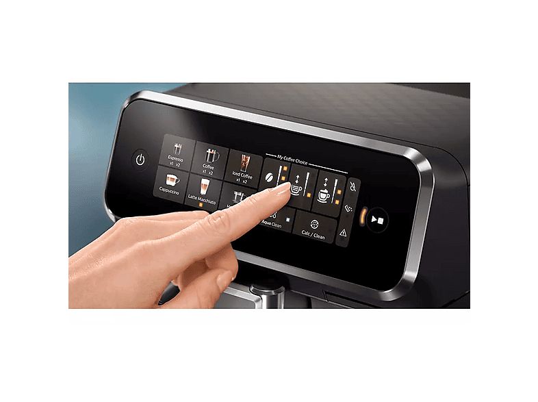 Cafetera superautomática - Philips 3300 Series EP3321/40, Tecnología AquaClean, 2 tazas, Presión Máx. 15 bar, Deposito de agua 1.8 l, 1500 W, Negro