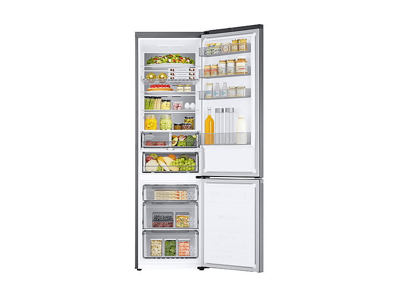 Frigorífico combi - Samsung RB38C705CS9/EF, All Around Cooling, 203 cm, 390 l, Wifi, Inox