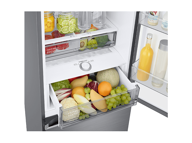 Frigorífico combi - Samsung RB38C776ASR/EF, Twin & Metal Cooling, 203 cm, 387 l, Wifi, Inox