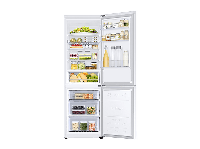 Frigorífico combi - Samsung RB34C672EWW/EF, All Around Cooling, 185.3 cm, 344 l, Blanco