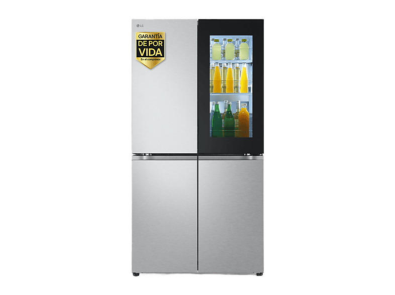 Frigorífico americano - LG GMV960MBDE, No Frost, 178.7 cm, 666 l, Instaview™, Linear Cooling™, Plata