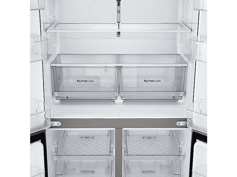 Frigorífico americano - LG GMV960MBDE, No Frost, 178.7 cm, 666 l, Instaview™, Linear Cooling™, Plata