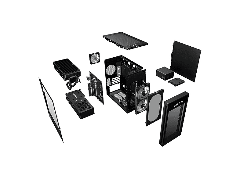 PC Gaming - HP Omen 35L Gaming Desktop GT16-0099ns, Intel Core i5-14400F, 32 GB RAM, 1 TB SSD, GeForce RTX™ 5060 Ti, Windows 11 Home, Negro