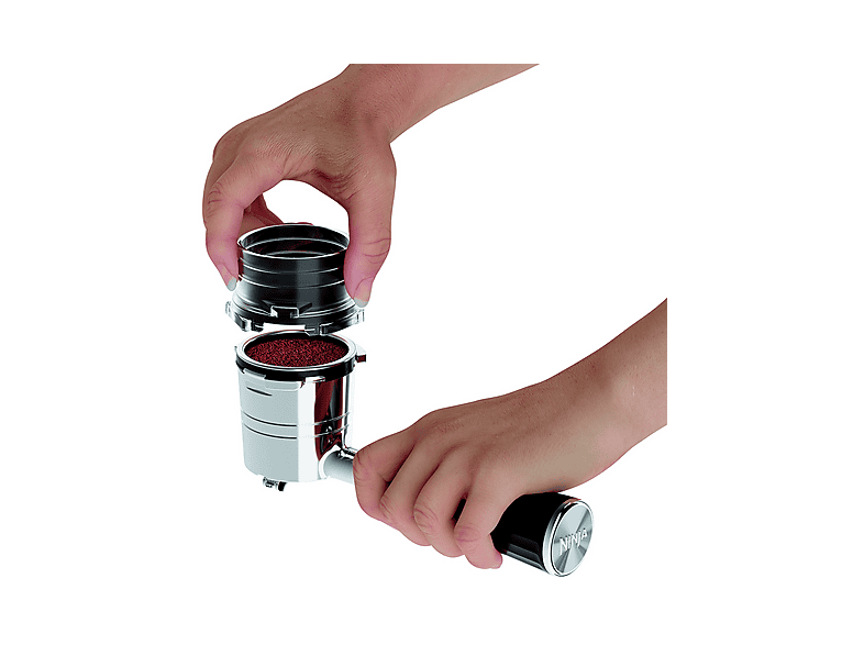 Cafetera express - Ninja Luxe Café Premier ES601EU, 9 bar, 1650W, 2 Tazas, Capacidad del depósito 2L, Capacidad de café en grano 250g, Plata