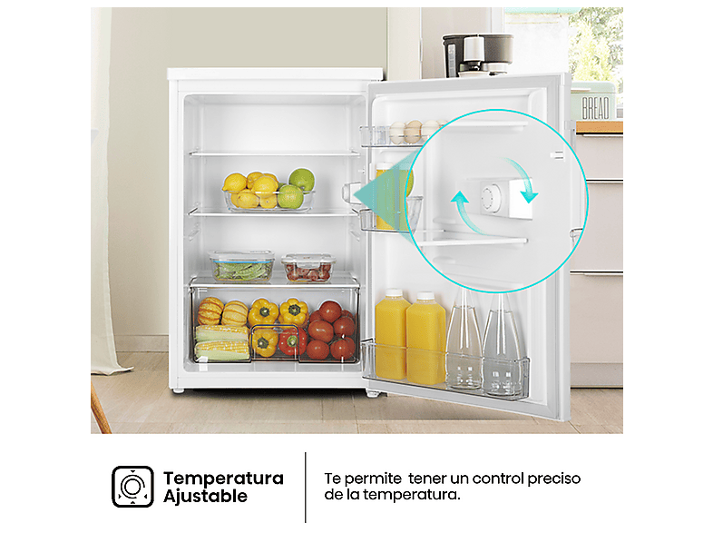 Nevera pequeña - Hisense RL170D4BWE, 133 L, 84.5 cm, Cíclico, Puerta reversible, 40 dB, Blanco
