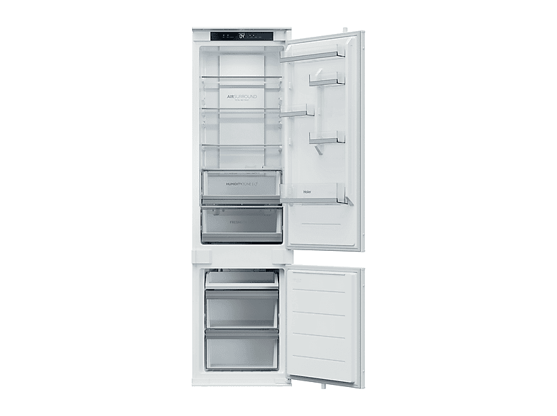 Frigorífico combi integrable - Haier HBQW5519E, TNF Duo Cooling, SuperFreezing, SuperCooling, 194 cm, 284 l, Wi-Fi, Sin Panelar
