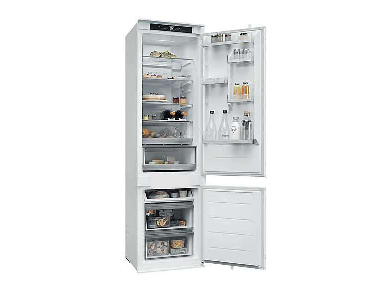 Frigorífico combi integrable - Haier HBQW5519E, TNF Duo Cooling, SuperFreezing, SuperCooling, 194 cm, 284 l, Wi-Fi, Sin Panelar