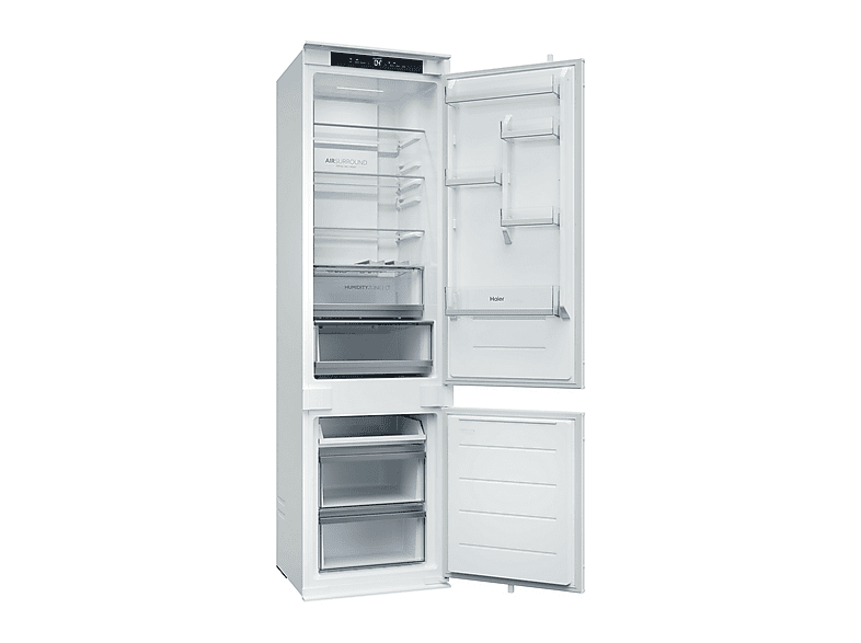 Frigorífico combi integrable - Haier HBQW5519E, TNF Duo Cooling, SuperFreezing, SuperCooling, 194 cm, 284 l, Wi-Fi, Sin Panelar