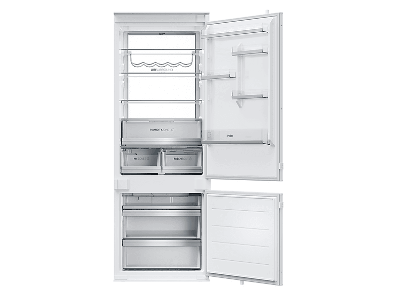 Frigorífico combi integrable - Haier HBW7719DT, TNF Duo Cooling, 193.5 cm, 400 l, Sin Panelar