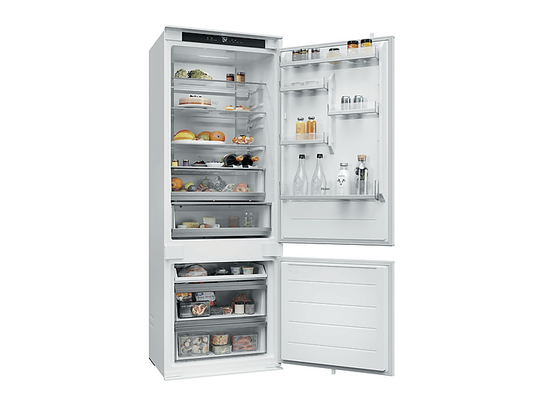 Frigorífico combi integrable - Haier HBQW5719E, No Frost, 193.5 cm, 382 l, Sin Panelar