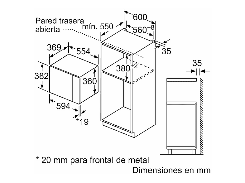 Microondas con grill integrable - Balay 3CG4175G3, 900 W, 5 niveles, 25 l, Limpieza Hidrolítica, Control deslizante, Negro Grafito