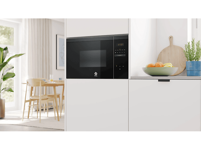 Microondas con grill integrable - Balay 3CG4175G3, 900 W, 5 niveles, 25 l, Limpieza Hidrolítica, Control deslizante, Negro Grafito