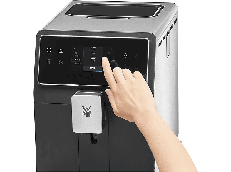 Cafetera superautomática - WMF CP850D15 Perfection 840L, 15 bar, 1550 W, 2 Tazas, Pantalla TFT 3.5", Inox/Negro
