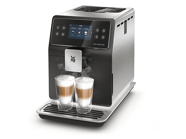 Cafetera superautomática - WMF CP850D15 Perfection 840L, 15 bar, 1550 W, 2 Tazas, Pantalla TFT 3.5", Inox/Negro