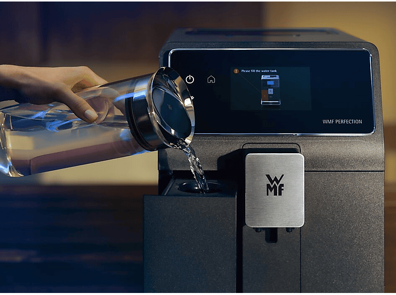 Cafetera superautomática - WMF CP850D15 Perfection 840L, 15 bar, 1550 W, 2 Tazas, Pantalla TFT 3.5", Inox/Negro