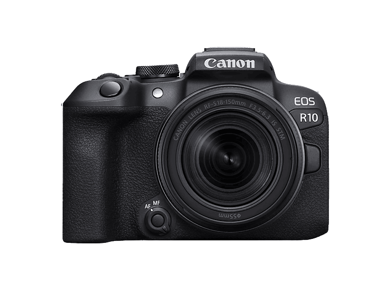 Cámara EVIL - Canon EOS R10 + Objetivo RF-S 18-150mm f/3.5-6.3 IS STM, 24.2 megapixel, Wi-Fi, Negro