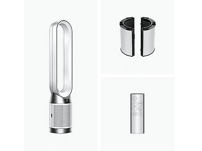 Purificador ventilador - Dyson Cool™ PC1, Filtro HEPA H13 y Carbón activo, Mando a distancia y Control por APP, Blanco