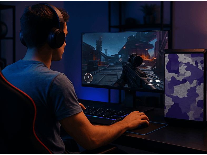 PC Gaming - Bleu Jour GHOST, Intel® Core™ i5-12400F, 16 GB RAM, 1 TB SSD, GeForce RTX™ 3050, Windows 11 Pro, negro