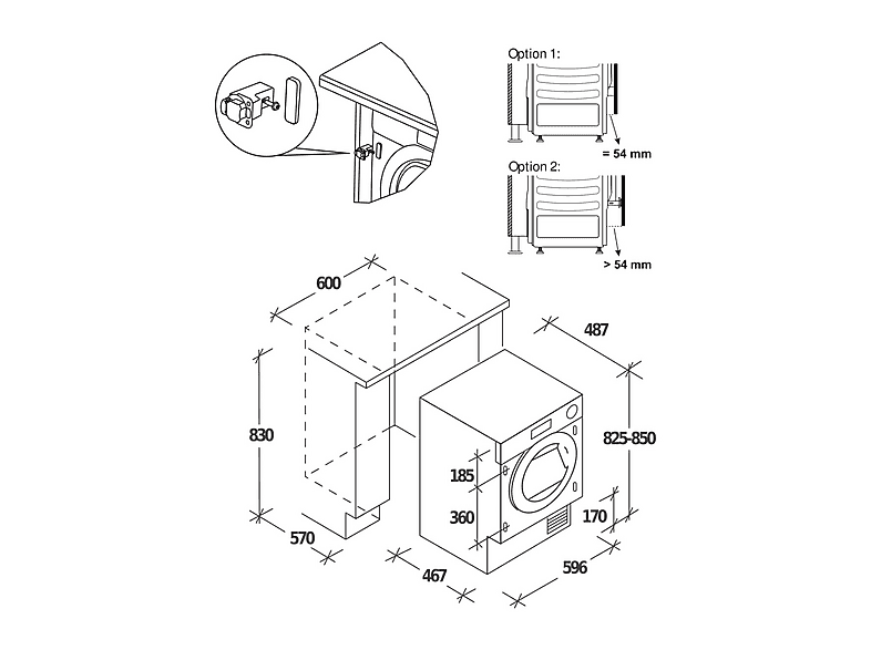 Lavadora integrable - Candy BC448M4D8J-S, 8 kg, Motor Inverter, 1400 rpm, 16 programas, Wi-Fi, Sin Panelar