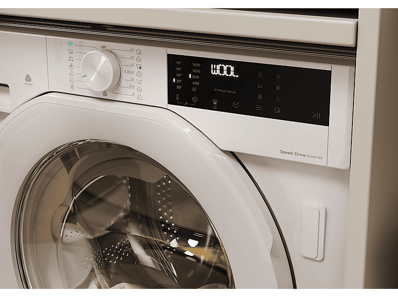 Lavadora integrable - Candy BC448M4D8J-S, 8 kg, Motor Inverter, 1400 rpm, 16 programas, Wi-Fi, Sin Panelar