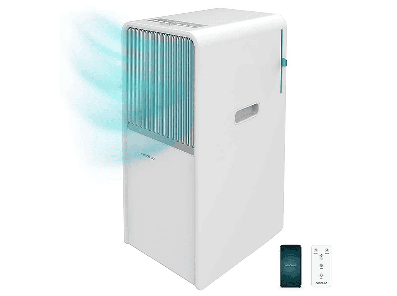 Aire acondicionado portátil - Cecotec ForceClima 7550 Style Connected, Wifi, Panel táctil, Mando, 7000 BTU/h, 2 Velocidades, 20 m², 65 dB (A), Blanco